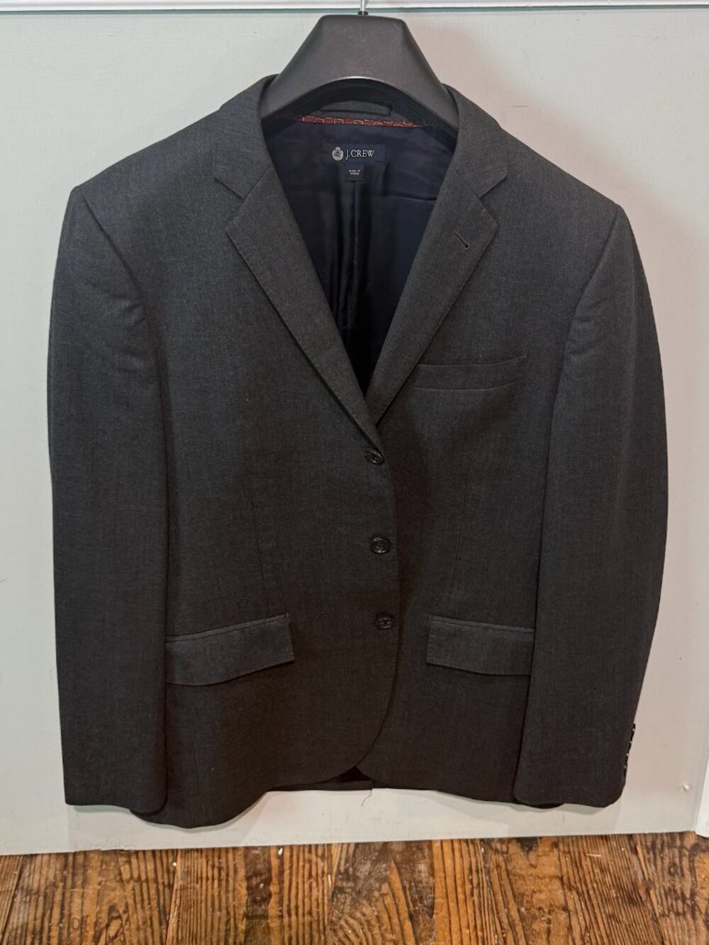 J Crew Ludlow Jacket Blazer Mens 40 Regular Italian Wool Dark Gray 3 Button EUC